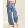 imageTanming Womens Baggy Sweatpants Barrel Leg Trousers Elastic Waisted Drawstring Lounge Joggers PantsBlue Grey