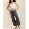 imageTanming Womens Baggy Sweatpants Barrel Leg Trousers Elastic Waisted Drawstring Lounge Joggers PantsDark Grey