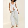 imageTanming Womens Baggy Sweatpants Barrel Leg Trousers Elastic Waisted Drawstring Lounge Joggers PantsLight Grey