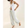 imageTanming Womens Baggy Sweatpants Barrel Leg Trousers Elastic Waisted Drawstring Lounge Joggers PantsLight Grey