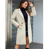 imageTanming Womens Notch Lapel Double Breasted Wool Blend Mid Long Pea Trench CoatBeige
