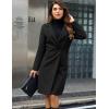 imageTanming Womens Notch Lapel Double Breasted Wool Blend Mid Long Pea Trench CoatBlack