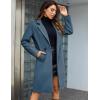 imageTanming Womens Notch Lapel Double Breasted Wool Blend Mid Long Pea Trench CoatBlue