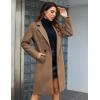 imageTanming Womens Notch Lapel Double Breasted Wool Blend Mid Long Pea Trench CoatCamel