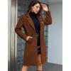 imageTanming Womens Notch Lapel Double Breasted Wool Blend Mid Long Pea Trench CoatCaramel