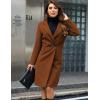 imageTanming Womens Notch Lapel Double Breasted Wool Blend Mid Long Pea Trench CoatCaramel