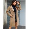 imageTanming Womens Notch Lapel Double Breasted Wool Blend Mid Long Pea Trench CoatKhaki