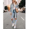 imageTanming Womens Notch Lapel Double Breasted Wool Blend Mid Long Pea Trench CoatLight Grey