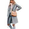imageTanming Womens Notch Lapel Double Breasted Wool Blend Mid Long Pea Trench CoatLight Grey