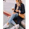 imageTanming Womens Notch Lapel Double Breasted Wool Blend Mid Long Pea Trench CoatNavy Blue