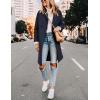 imageTanming Womens Notch Lapel Double Breasted Wool Blend Mid Long Pea Trench CoatNavy Blue