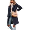 imageTanming Womens Notch Lapel Double Breasted Wool Blend Mid Long Pea Trench CoatNavy Blue