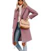 imageTanming Womens Notch Lapel Double Breasted Wool Blend Mid Long Pea Trench CoatPurple