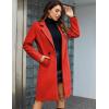 imageTanming Womens Notch Lapel Double Breasted Wool Blend Mid Long Pea Trench CoatRed
