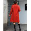 imageTanming Womens Notch Lapel Double Breasted Wool Blend Mid Long Pea Trench CoatRed