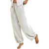 imageTanming Womens Baggy Sweatpants Barrel Leg Trousers Elastic Waisted Drawstring Lounge Joggers PantsLight Grey