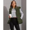 imageTanming Black Puffer Vest Women Zip Up Lightweight Sleeveless Winter Outerwear Vests with HoodArmy Green