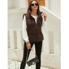 imageTanming Black Puffer Vest Women Zip Up Lightweight Sleeveless Winter Outerwear Vests with HoodBrown