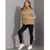 imageTanming Black Puffer Vest Women Zip Up Lightweight Sleeveless Winter Outerwear Vests with HoodKhaki