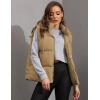 imageTanming Black Puffer Vest Women Zip Up Lightweight Sleeveless Winter Outerwear Vests with HoodKhaki