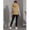 imageTanming Black Puffer Vest Women Zip Up Lightweight Sleeveless Winter Outerwear Vests with HoodKhaki
