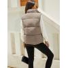 imageTanming Black Puffer Vest Women Zip Up Lightweight Sleeveless Winter Outerwear Vests with HoodLight Khaki