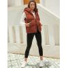 imageTanming Black Puffer Vest Women Zip Up Lightweight Sleeveless Winter Outerwear Vests with HoodRust Red