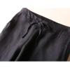imageTanming Linen Pants for Women Summer Casual High Waisted Drawstring White Beach PantBlack03