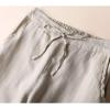 imageTanming Linen Pants for Women Summer Casual High Waisted Drawstring White Beach PantKhaki03