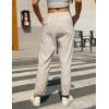 imageTanming Linen Pants for Women Summer Casual High Waisted Drawstring White Beach PantKhaki03
