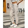 imageTanming Linen Pants for Women Summer Casual High Waisted Drawstring White Beach PantKhaki03