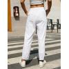 imageTanming Linen Pants for Women Summer Casual High Waisted Drawstring White Beach PantWhite