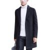imageTanming Mens Black Trench Coat Notched Lapel Single Breasted Long Peacoat OvercoatBlack