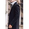 imageTanming Mens Black Trench Coat Notched Lapel Single Breasted Long Peacoat OvercoatBlack