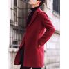imageTanming Mens Black Trench Coat Notched Lapel Single Breasted Long Peacoat OvercoatRed