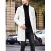imageTanming Mens Black Trench Coat Notched Lapel Single Breasted Long Peacoat OvercoatWhite