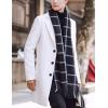 imageTanming Mens Black Trench Coat Notched Lapel Single Breasted Long Peacoat OvercoatWhite