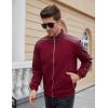 imageTanming Mens Casual Slim Fit Lightweight Zip Up Softshell Bomber JacketRed