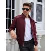 imageTanming Mens Casual Slim Fit Lightweight Zip Up Softshell Bomber JacketRed
