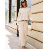 imageTanming Womens 2 Piece Outfits Long Sleeve Knit Sweater Top Wide Leg Pants Lounge Sets TracksuitsApricot
