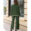imageTanming Womens 2 Piece Outfits Long Sleeve Knit Sweater Top Wide Leg Pants Lounge Sets TracksuitsArmy Green