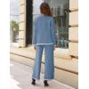 imageTanming Womens 2 Piece Outfits Long Sleeve Knit Sweater Top Wide Leg Pants Lounge Sets TracksuitsBlue