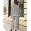 imageTanming Womens 2 Piece Outfits Long Sleeve Knit Sweater Top Wide Leg Pants Lounge Sets TracksuitsGrey