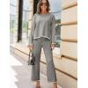 imageTanming Womens 2 Piece Outfits Long Sleeve Knit Sweater Top Wide Leg Pants Lounge Sets TracksuitsGrey