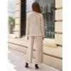 imageTanming Womens 2 Piece Outfits Long Sleeve Knit Sweater Top Wide Leg Pants Lounge Sets TracksuitsKhaki
