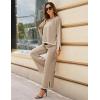 imageTanming Womens 2 Piece Outfits Long Sleeve Knit Sweater Top Wide Leg Pants Lounge Sets TracksuitsKhaki