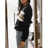 imageTanming Womens Casual Sweatshirt Crewneck Patchwork Pullover Tops Long Sleeve Color Block ShirtsBlack