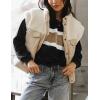 imageTanming Womens Casual Sweatshirt Crewneck Patchwork Pullover Tops Long Sleeve Color Block ShirtsBlack