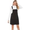 imageTanming Womens Corduroy A Line Cute Jumper Pinafore Bib Overall Mini Dress SkirtBlack