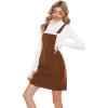 imageTanming Womens Corduroy A Line Cute Jumper Pinafore Bib Overall Mini Dress SkirtBrown